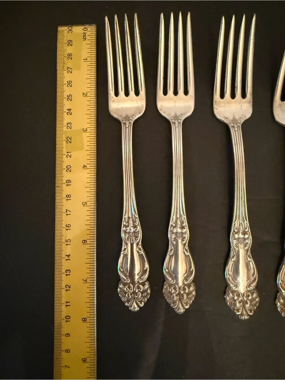 Reed & Barton Silver-Plated Ornate Dessert Forks - Set of 6